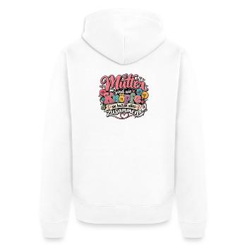 Mütter sind wie Knöpfe Geschenkidee für Mama - Unisex Premium Bio Zip Hoodie - Weiß - Hinten - Thijin (182cm)