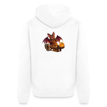 Fledermaus bläst einen Glaskürbis - Unisex Premium Bio Zip Hoodie - Weiß - Hinten - Thijin (182cm)