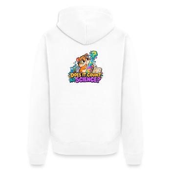 Zählt das als Wissenschaft? - Unisex Premium Bio Zip Hoodie - Weiß - Hinten - Thijin (182cm)
