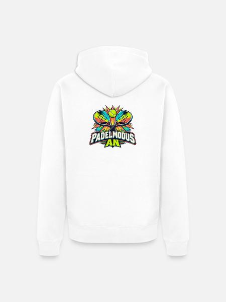 Padelmodus an - Unisex Premium Bio Zip Hoodie - Weiß