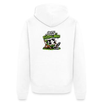 Heute nur Fußball-Modus - Unisex Premium Bio Zip Hoodie - Weiß - Hinten - Thijin (182cm)