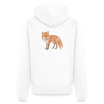 Illustriertes Fuchsblattpastell - Unisex Premium Bio Zip Hoodie - Weiß - Hinten - Thijin (182cm)