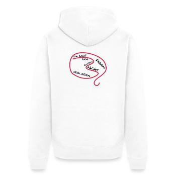 Der rote Faden... - Unisex Premium Bio Zip Hoodie - Weiß - Hinten - Thijin (182cm)