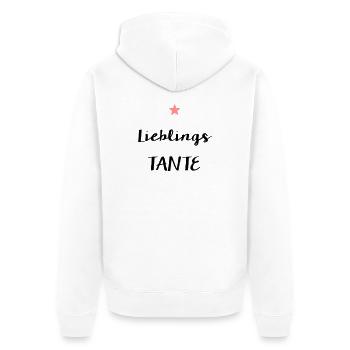Lieblingstante Geburtstag Geschenk Stern - Unisex Premium Bio Zip Hoodie - Weiß - Hinten - Thijin (182cm)