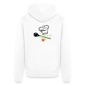 Cuillère en bois - Veste à capuche bio Premium Unisexe - blanc - Dos - Thijin (182cm)