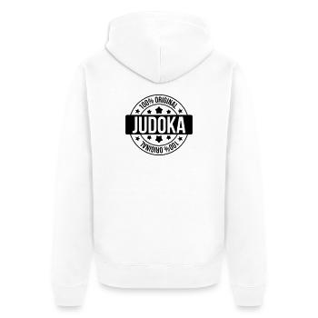 Judo / Judoka / Sport / Kampfkünste / Kampf - Unisex Premium Bio Zip Hoodie - Weiß - Hinten - Thijin (182cm)