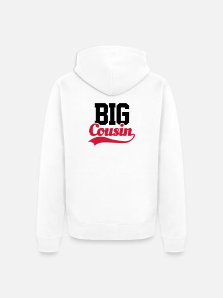 Big Cousin - Unisex Premium Organic Zip Hoodie - white