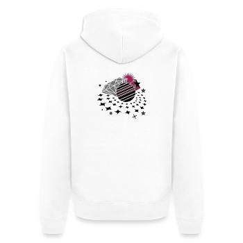 Disco lights with 3D star, disco ball and diamond - Unisex Premium Organic Zip Hoodie - white - Back - Thijin (182cm)