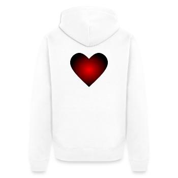 rotes Herz rot Geschenk  - Unisex Premium Bio Zip Hoodie - Weiß - Hinten - Thijin (182cm)