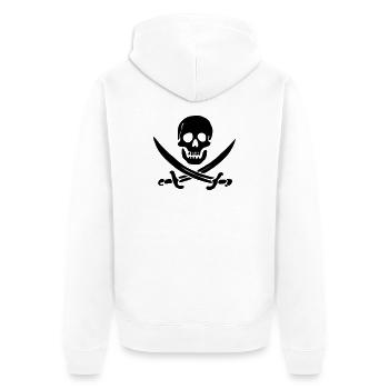Pirate Flag Skull skull - Unisex Premium Organic Zip Hoodie - white - Back - Thijin (182cm)