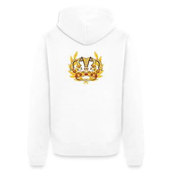 Crown King Majesty Royal Prince - Unisex Premium Organic Zip Hoodie - white - Back - Thijin (182cm)