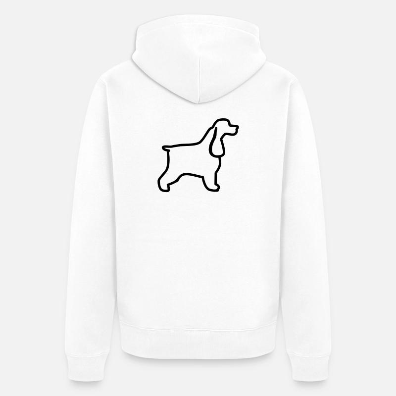 Plan cocker anglais - Veste à capuche bio Premium Unisexe - blanc
