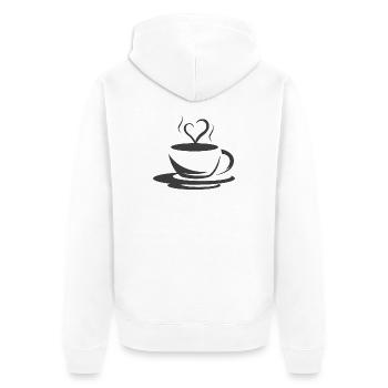 Cafe Kaffee Illustration Logo icon Herz Liebe - Unisex Premium Bio Zip Hoodie - Weiß - Hinten - Thijin (182cm)