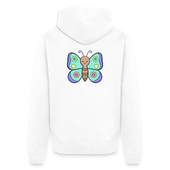 Butterfly Butterflies - Unisex Premium Organic Zip Hoodie - white - Back - Thijin (182cm)
