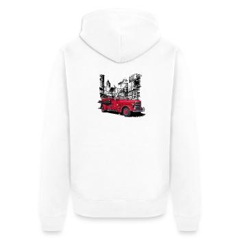 Camion de pompiers New York 1930 - Veste à capuche bio Premium Unisexe - blanc - Dos - Thijin (182cm)