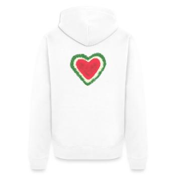 Melon, Watermelon, Watercolor, Heart - Unisex Premium Organic Zip Hoodie - white - Back - Thijin (182cm)