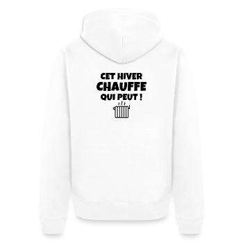 chauffage, hiver, gaz, électricité - Veste à capuche bio Premium Unisexe - blanc - Dos - Thijin (182cm)