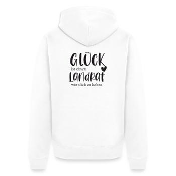 Landrat Ehrenamt Politiker Politik Geschenk - Unisex Premium Bio Zip Hoodie - Weiß - Hinten - Thijin (182cm)
