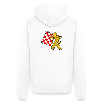 Lion with flag North Brabant Brabant flag - Unisex Premium Organic Zip Hoodie - white - Back - Thijin (182cm)