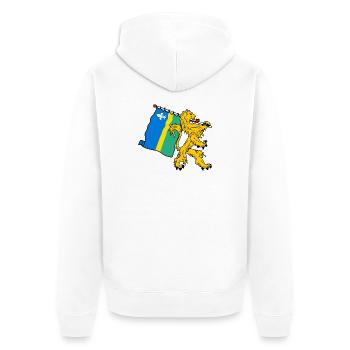 Lion with flag Flevoland the flag - Unisex Premium Organic Zip Hoodie - white - Back - Thijin (182cm)