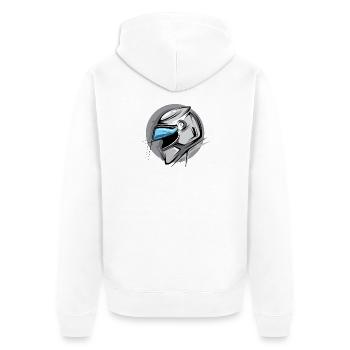 casque de course Illustration Icône graphique Logo - Veste à capuche bio Premium Unisexe - blanc - Dos - Thijin (182cm)