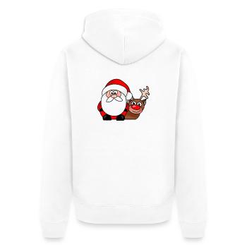 Dessin animé de Noël sur le Renne du Père Noël - Veste à capuche bio Premium Unisexe - blanc - Dos - Thijin (182cm)