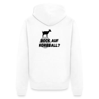 Bock auf Korbball - Unisex Premium Bio Zip Hoodie - Weiß - Hinten - Thijin (182cm)