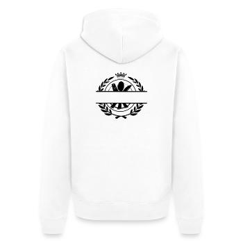 Logo du menu de couverts avec couronne - Veste à capuche bio Premium Unisexe - blanc - Dos - Thijin (182cm)