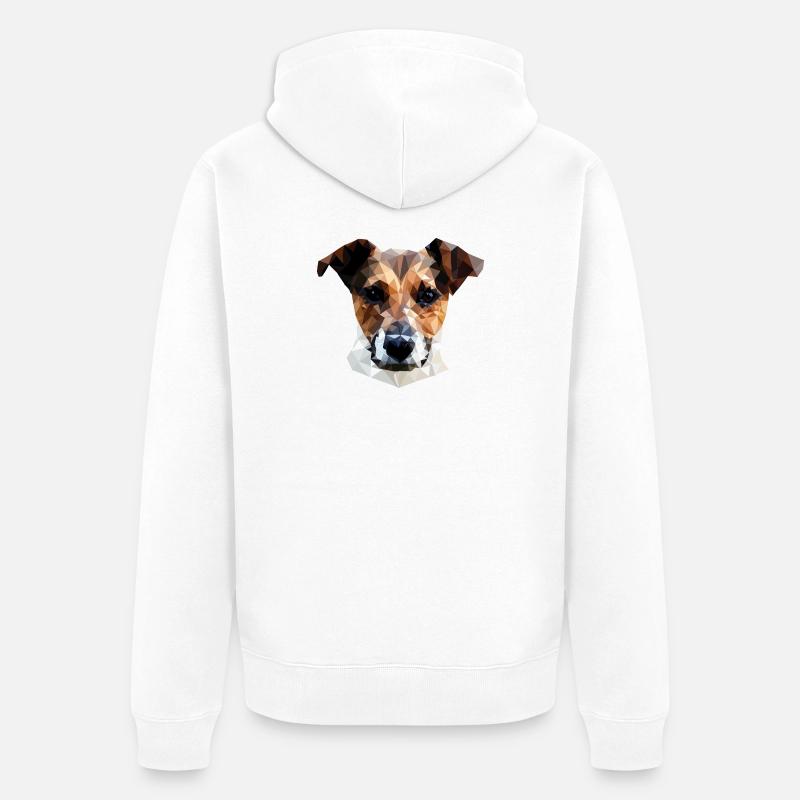 Jack Russell Terrier Chien Polygone - Veste à capuche bio Premium Unisexe - blanc