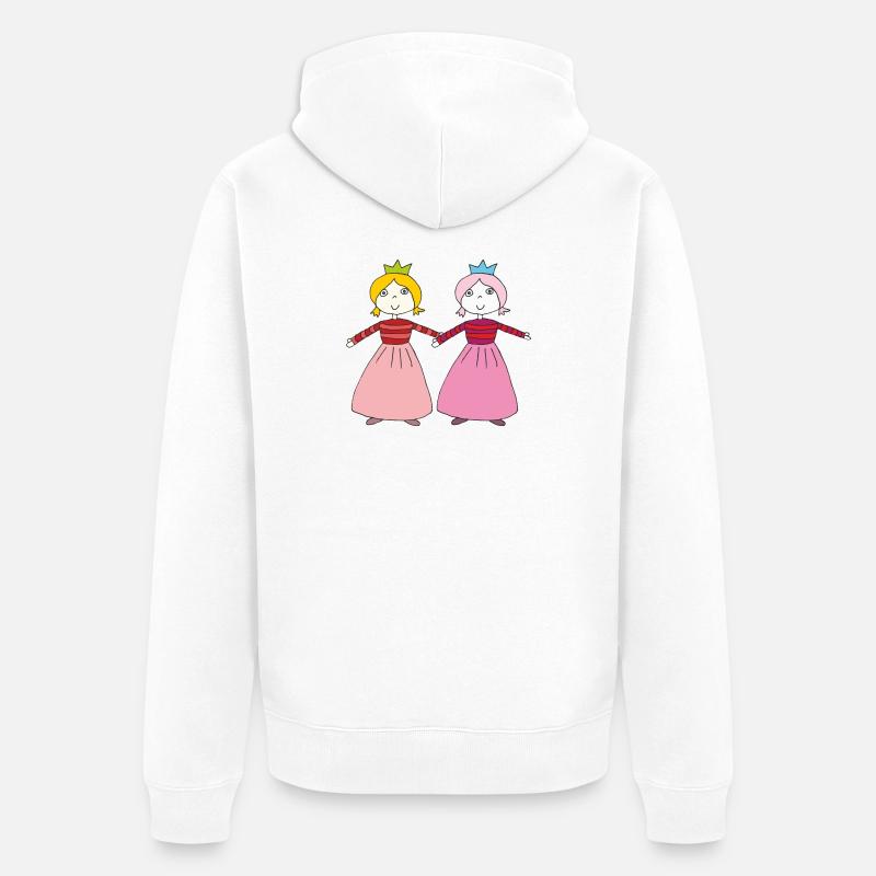 Sœurs Princesse - Veste à capuche bio Premium Unisexe - blanc