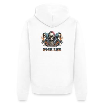 Vie de roche - Veste à capuche bio Premium Unisexe - blanc - Dos - Thijin (182cm)