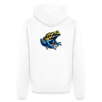 Frosch - Unisex Premium Bio Zip Hoodie - Weiß - Hinten - Thijin (182cm)