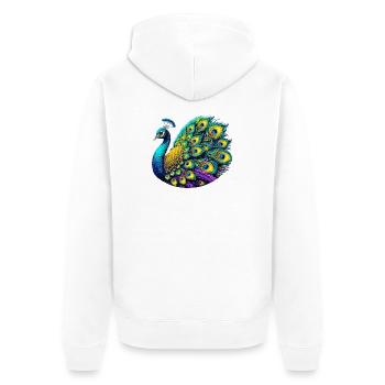 Paon - Veste à capuche bio Premium Unisexe - blanc - Dos - Thijin (182cm)