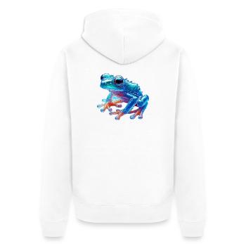 Frosch - Unisex Premium Bio Zip Hoodie - Weiß - Hinten - Thijin (182cm)