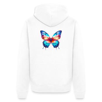 Papillon - Veste à capuche bio Premium Unisexe - blanc - Dos - Thijin (182cm)