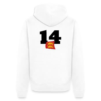 Normandie - Calvados - France - Veste à capuche bio Premium Unisexe - blanc - Dos - Thijin (182cm)