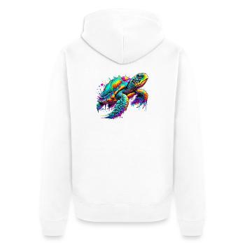 Turtle - Unisex Premium Organic Zip Hoodie - white - Back - Thijin (182cm)