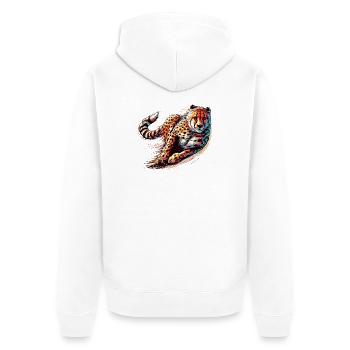Guépard - Veste à capuche bio Premium Unisexe - blanc - Dos - Thijin (182cm)