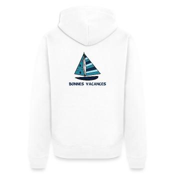 MISTRESS. MASTER. TEACHER. SCHOOL - Unisex Premium Organic Zip Hoodie - white - Back - Thijin (182cm)