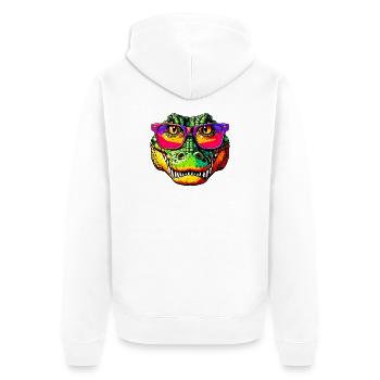 Crocodile avec lunettes de soleil - Veste à capuche bio Premium Unisexe - blanc - Dos - Thijin (182cm)