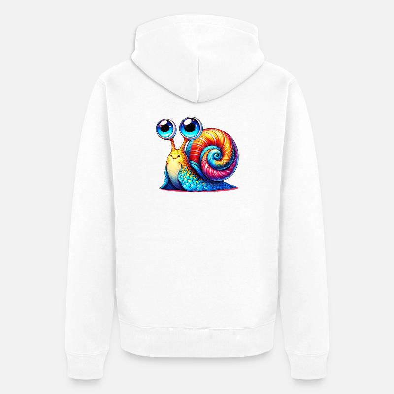 Escargot - Veste à capuche bio Premium Unisexe - blanc