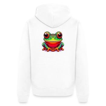 Grenouille - Veste à capuche bio Premium Unisexe - blanc - Dos - Thijin (182cm)