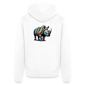 Rhinocéros - Veste à capuche bio Premium Unisexe - blanc - Dos - Thijin (182cm)