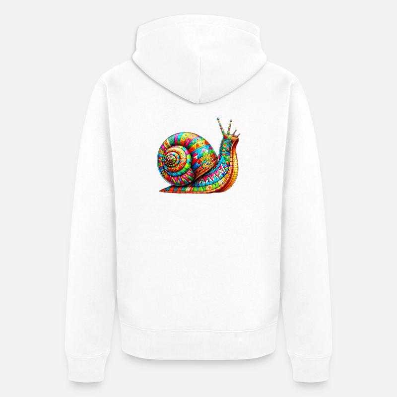 Escargot - Veste à capuche bio Premium Unisexe - blanc