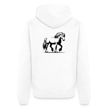 Cheval poney islandais cheval islandais - Veste à capuche bio Premium Unisexe - blanc - Dos - Thijin (182cm)