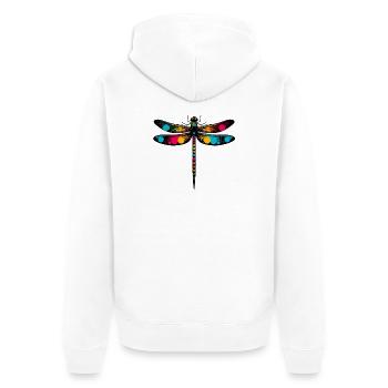 Dragonfly - Unisex Premium Organic Zip Hoodie - white - Back - Thijin (182cm)