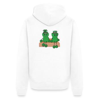 Entzückende Sukkulenten-Pflanztöpfe - Unisex Premium Bio Zip Hoodie - Weiß - Hinten - Thijin (182cm)