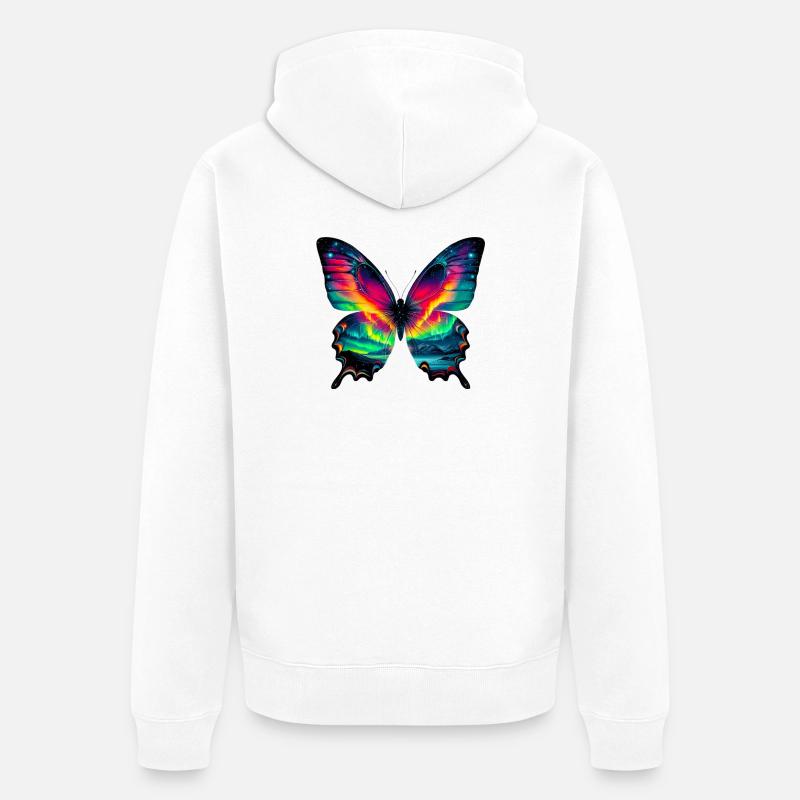 Papillon - Veste à capuche bio Premium Unisexe - blanc