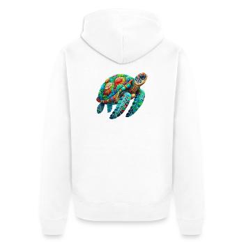 Turtle - Unisex Premium Organic Zip Hoodie - white - Back - Thijin (182cm)