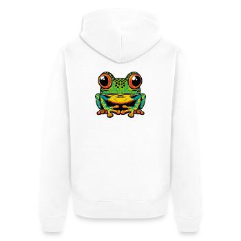Grenouille - Veste à capuche bio Premium Unisexe - blanc - Dos - Thijin (182cm)
